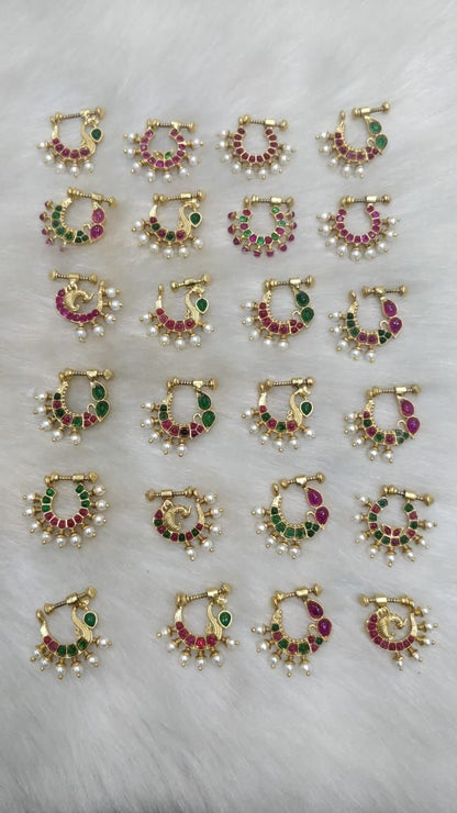 Combos Silver and Kemp Art Traditional  Maharashtrian  and South Nath